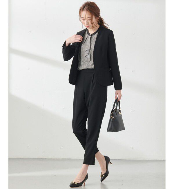 ANY SIS「【洗える】セレモニーダブルクロス カラーレス ジャケット」|ノーカラージャケット|