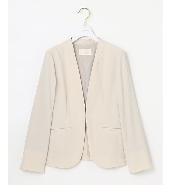 ANY SIS「【洗える】セレモニーダブルクロス カラーレス ジャケット」|ノーカラージャケット|