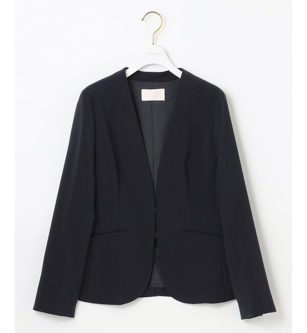 ANY SIS「【洗える】セレモニーダブルクロス カラーレス ジャケット」|ノーカラージャケット|