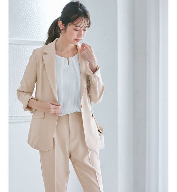 ANY SIS「【美人百花7月号掲載】リネンライクポリエステル テーラード ジャケット」|テーラードジャケット|