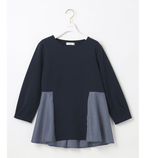 ANY SIS「【洗える】異素材コンビペプラム トップス」|Tシャツ・カットソー|