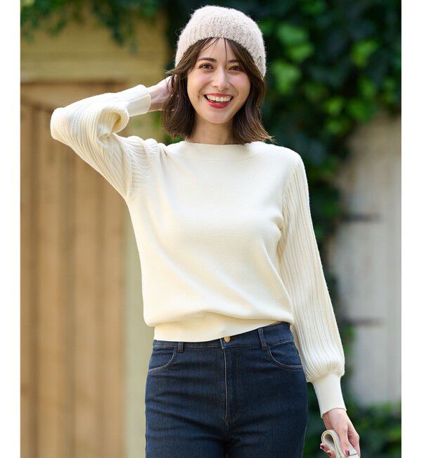ANY SIS「【洗える】冬のシャルマン パフスリーブ ニット」|ニット・セーター|アイボリー