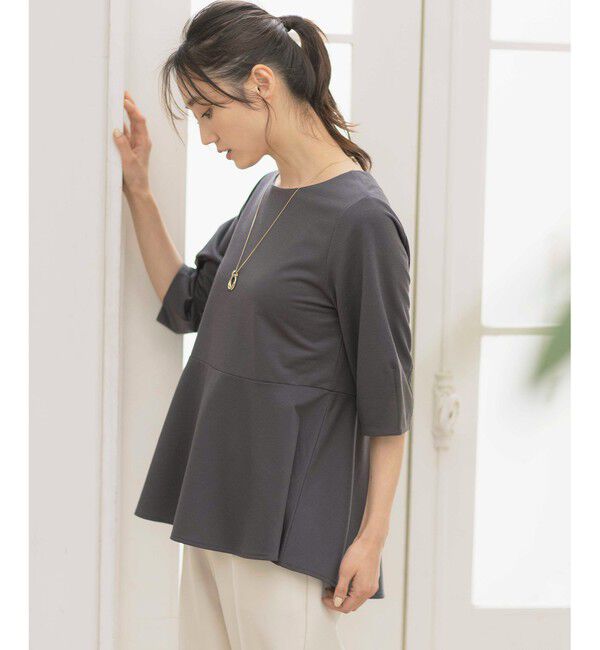 ANY SIS「【接触冷感/UVカット】サカリバ ペプラム プルオーバー」|Tシャツ・カットソー|