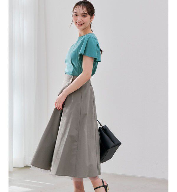 ANY SIS「【接触冷感】美人 フリルスリーブ カットソー」|Tシャツ・カットソー|