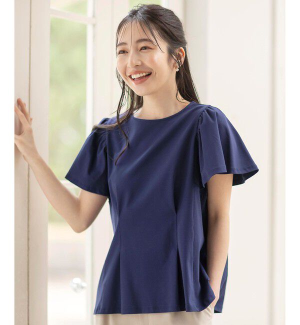 ANY SIS「【接触冷感】美人 フリルスリーブ カットソー」|Tシャツ・カットソー|