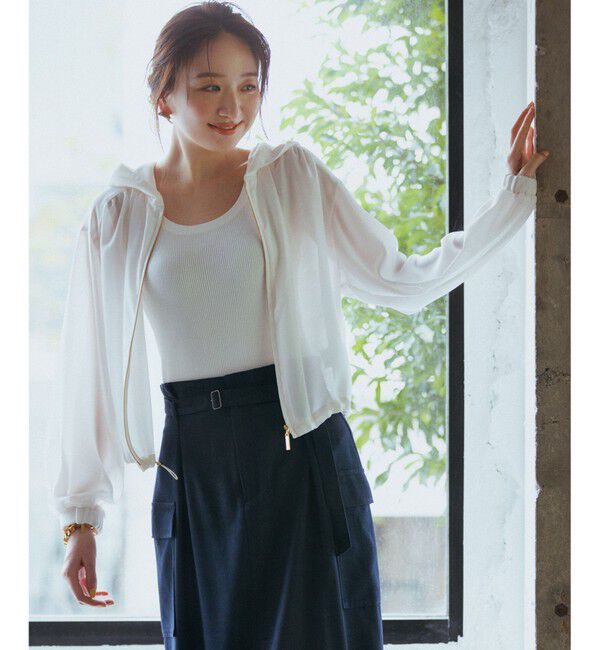 any SiS「【接触冷感】シアー パーカー」|パーカー|アイボリー