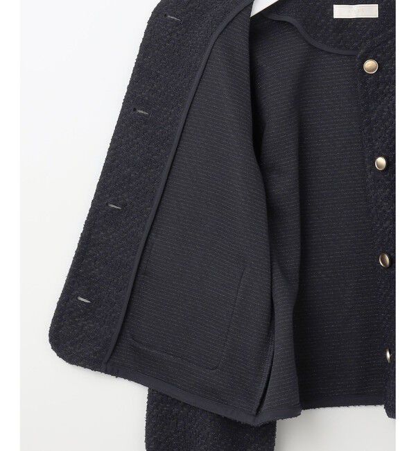 any SiS「【洗える】ネップツイード ジャケット」|ノーカラージャケット|