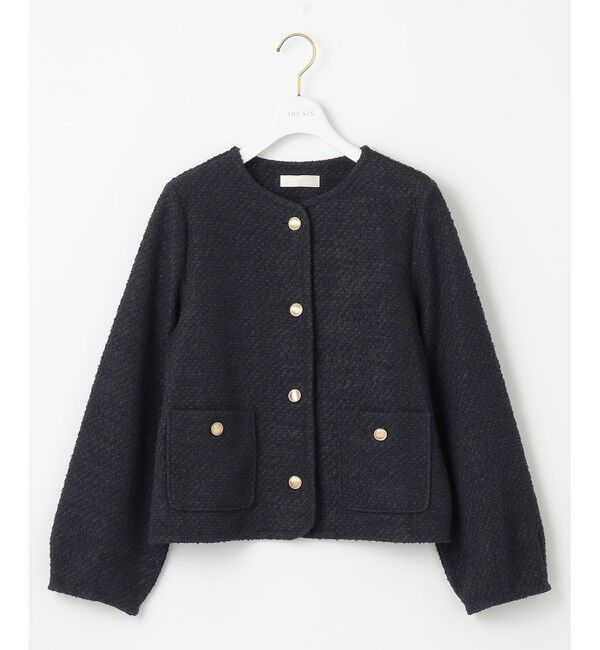any SiS「【洗える】ネップツイード ジャケット」|ノーカラージャケット|