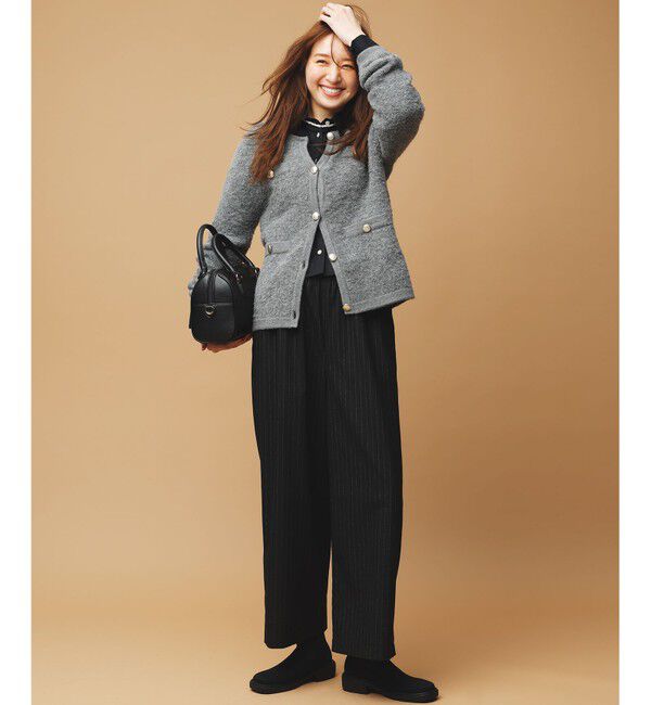 any SiS「【洗える】ブークレニット カーディガン」|カーディガン|