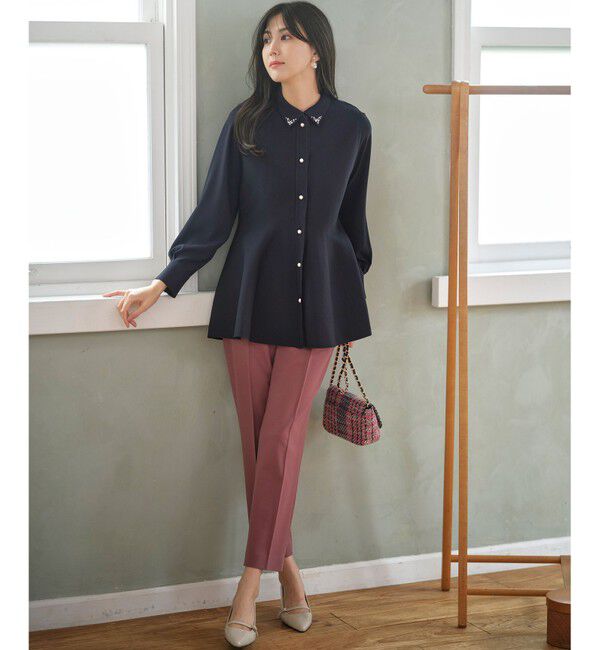 any SiS「【洗える】ペプラムニット ジレ」|ニット・セーター|