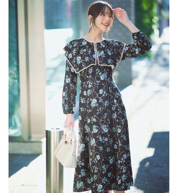 any SiS「【洗える】スカーフデザインプリント ワンピース」|ワンピース|