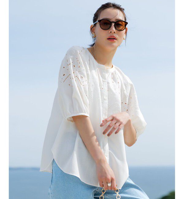 ANY SIS「【洗える】カットワークエンブロイダリー ブラウス」|シャツ・ブラウス|