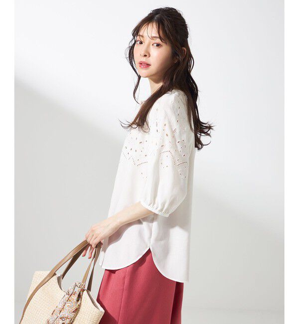 ANY SIS「【洗える】カットワークエンブロイダリー ブラウス」|シャツ・ブラウス|