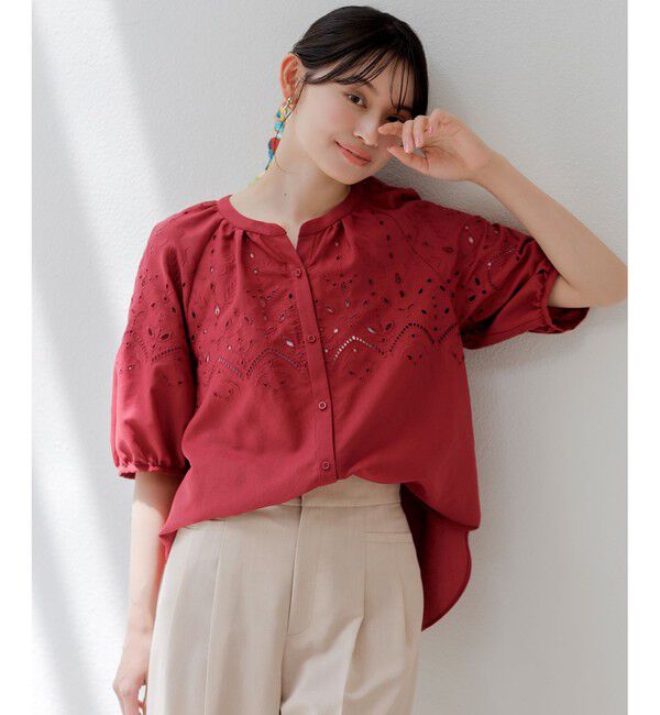 ANY SIS「【洗える】カットワークエンブロイダリー ブラウス」|シャツ・ブラウス|