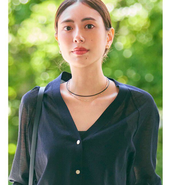 BEIGE,「SILVER BERRY / レザーコンビネックレス」|ネックレス|Black