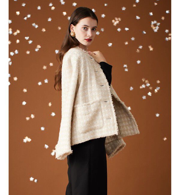 BEIGE,「MONGE / ノーカラージャケット」|ノーカラージャケット|