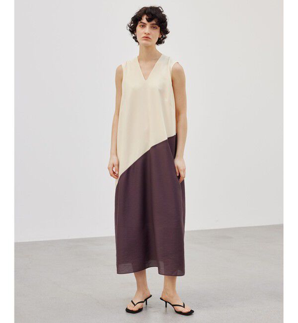 BEIGE,「ARAZY / Vネックワンピース」|ワンピース|Cream&times;Bordeaux
