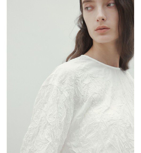 BEIGE,「【洗える・GISELe 4月号掲載】ASTILBE / コットンジャージークルーネックブラウス」|シャツ・ブラウス|