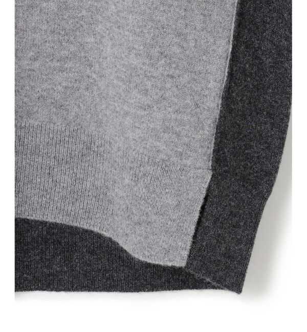 BEIGE,「【WEB限定・洗える】ROGAN / バイカラーウールクルーネックニット」|ニット・セーター|