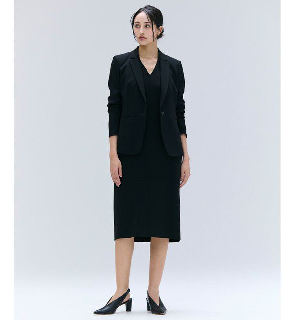 BEIGE,「【洗える】CINDY / Vネックハーフスリーブワンピース」|ワンピース|