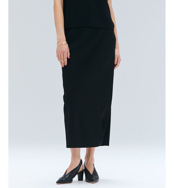 BEIGE,「【洗える】LAURA / ドライタッチIラインニットスカート」|スカート|Black