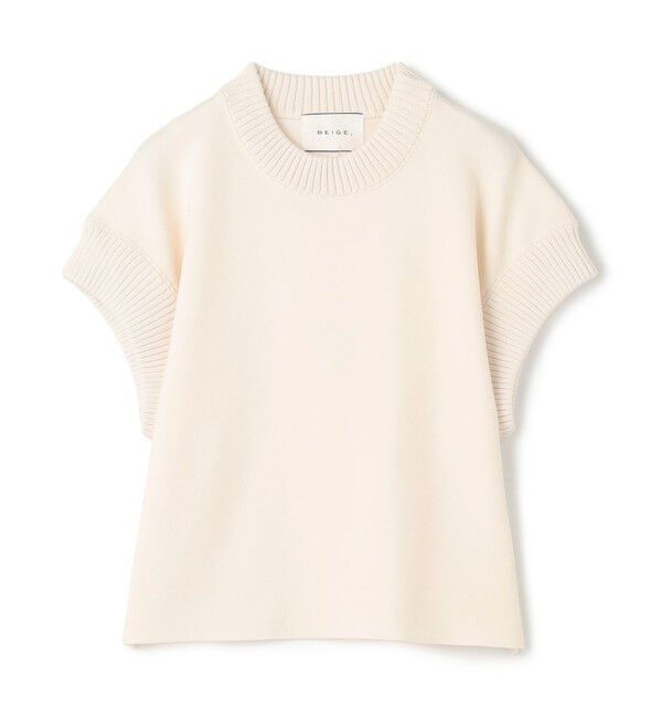 BEIGE,「【洗える・Oggi 11月号掲載】LAURA / ドライタッチ異素材リブニット」|ニット・セーター|