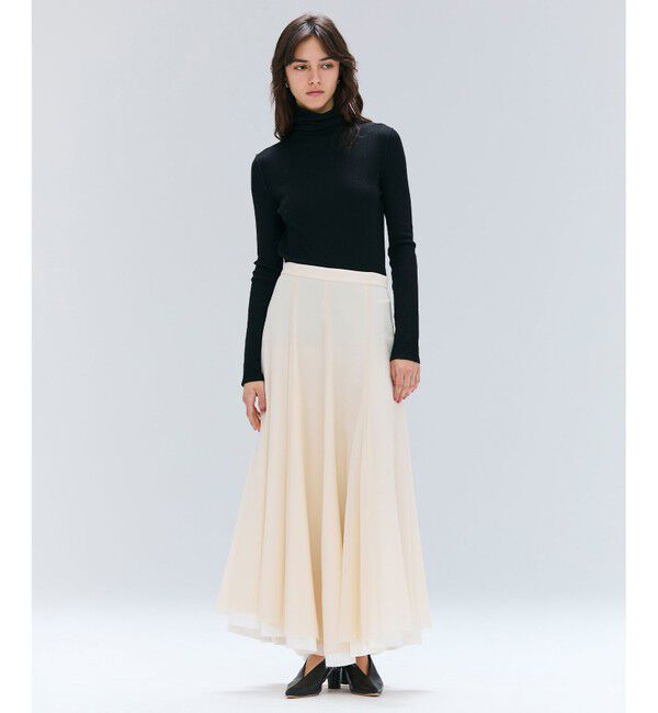 BEIGE,「PINE / ウールレイヤードフレアスカート」|スカート|