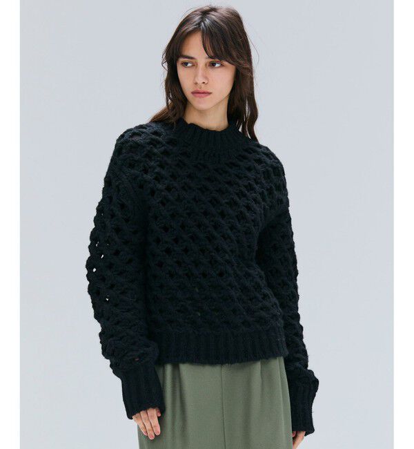 BEIGE,「KOKOMO / ウールアルパカメッシュニット」|ニット・セーター|Black