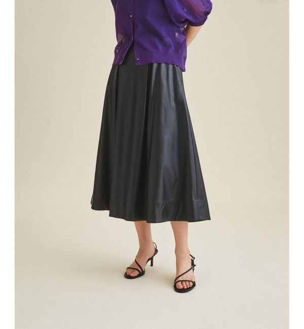 Grace Class「フェイクレザータックスカート」|スカート|ブラック