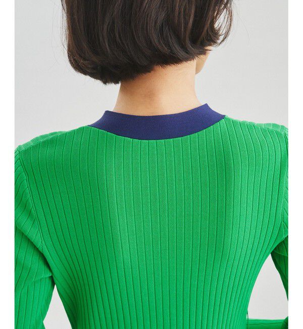  「バイカラーフレアニットワンピース」|ワンピース|