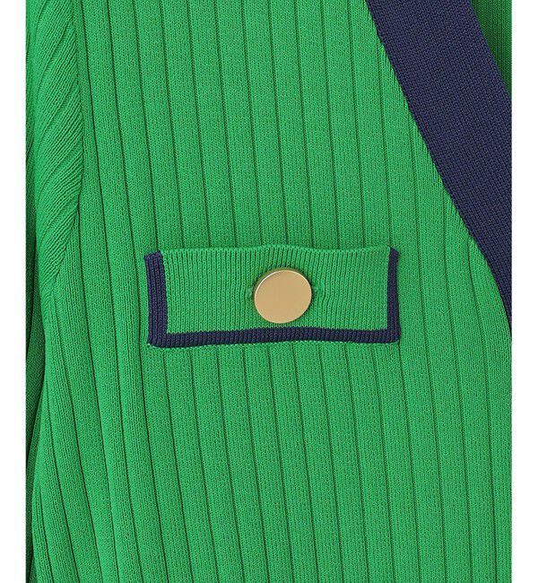  「バイカラーフレアニットワンピース」|ワンピース|