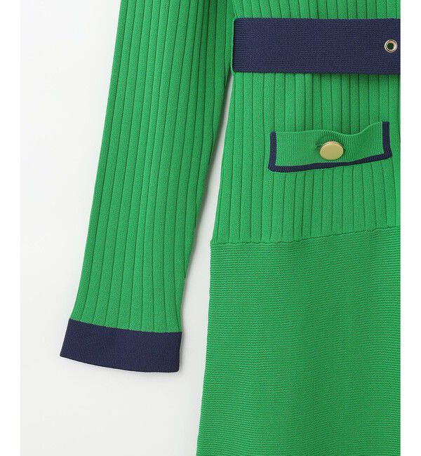  「バイカラーフレアニットワンピース」|ワンピース|