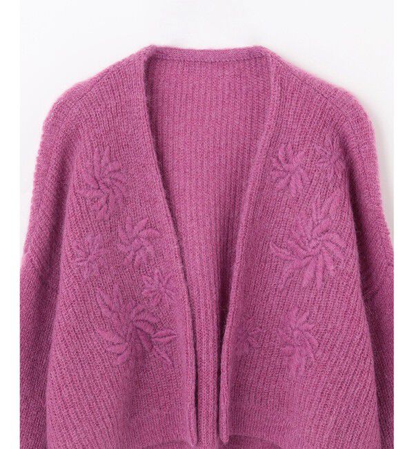 GRACE CONTINENTAL「モヘヤフラワーニットカーディガン」|カーディガン|