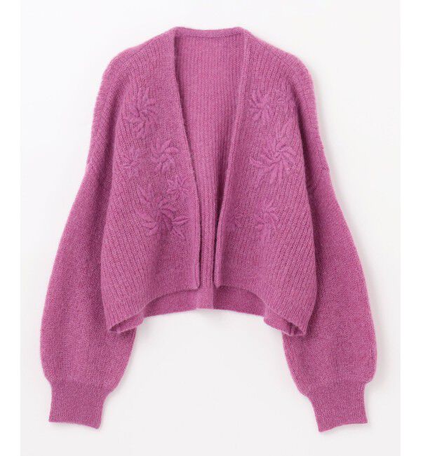 GRACE CONTINENTAL「モヘヤフラワーニットカーディガン」|カーディガン|