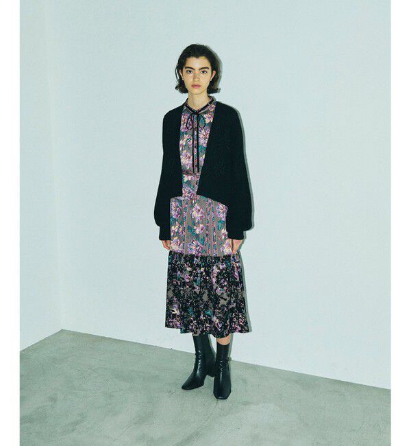 GRACE CONTINENTAL「モヘヤフラワーニットカーディガン」|カーディガン|