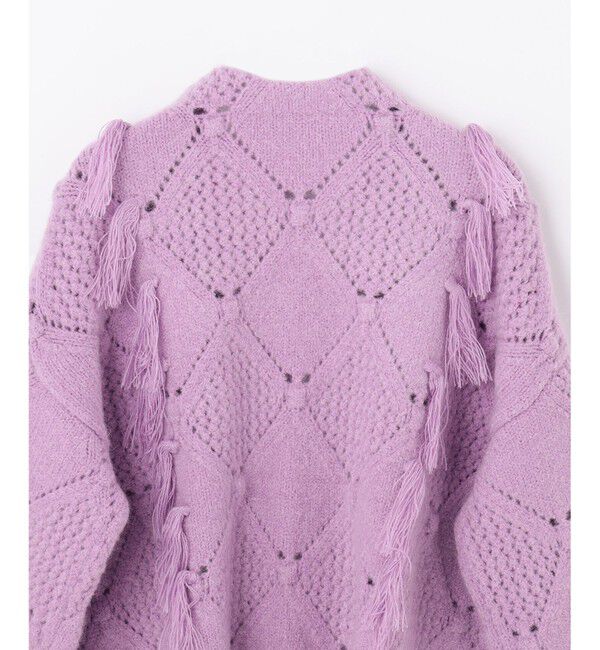 GRACE CONTINENTAL「フリンジショートニットカーディガン」|カーディガン|