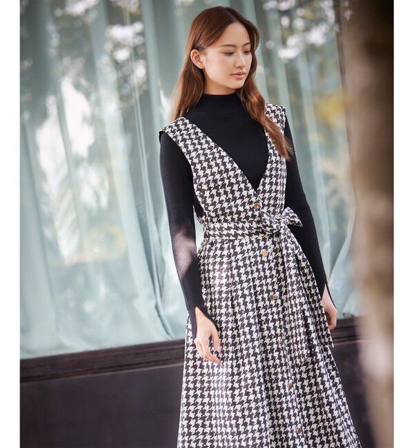 Grace Class「ハウンドトゥースジャンパースカート」|ワンピース|