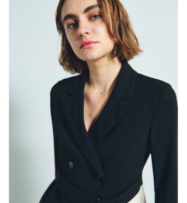 Grace Class「ウールタッチバイカラードレス」|ワンピース|