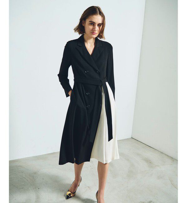 Grace Class「ウールタッチバイカラードレス」|ワンピース|