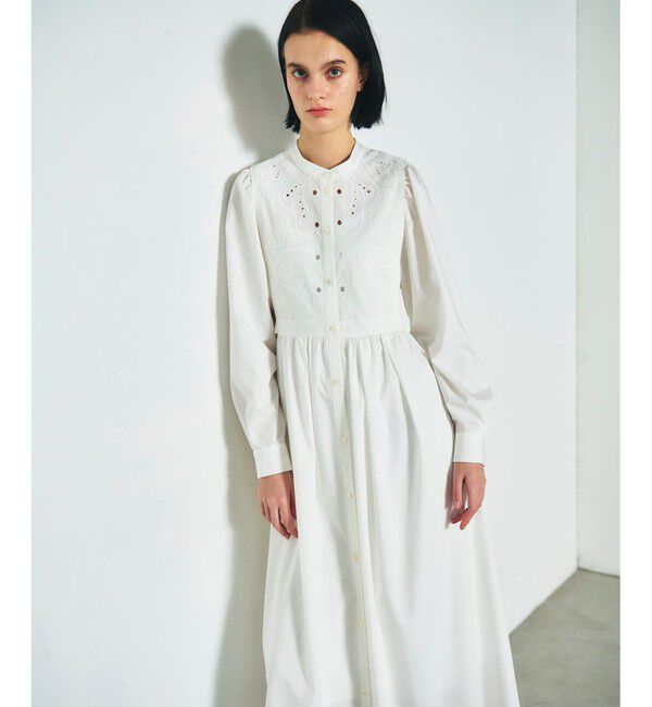 Diagram「刺繍シャツワンピース」|ワンピース|ホワイト