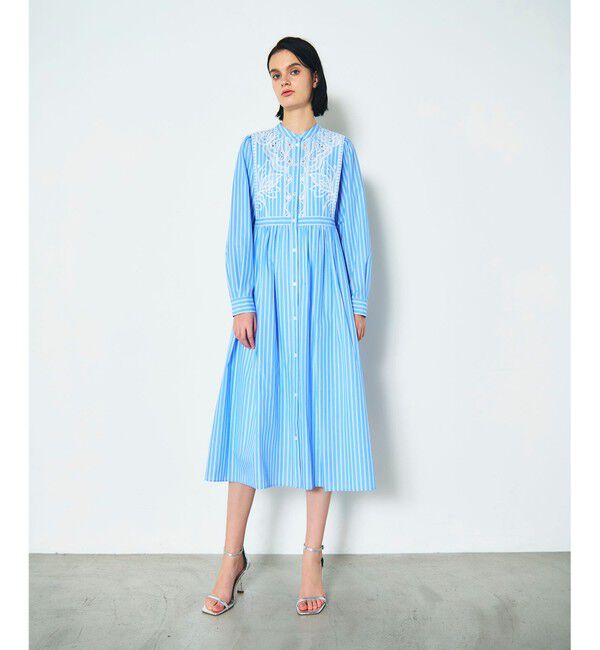 Diagram「刺繍シャツワンピース」|ワンピース|ブルー