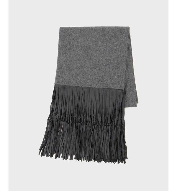 GRACE CONTINENTAL「フリンジストール」|ストール|グレー