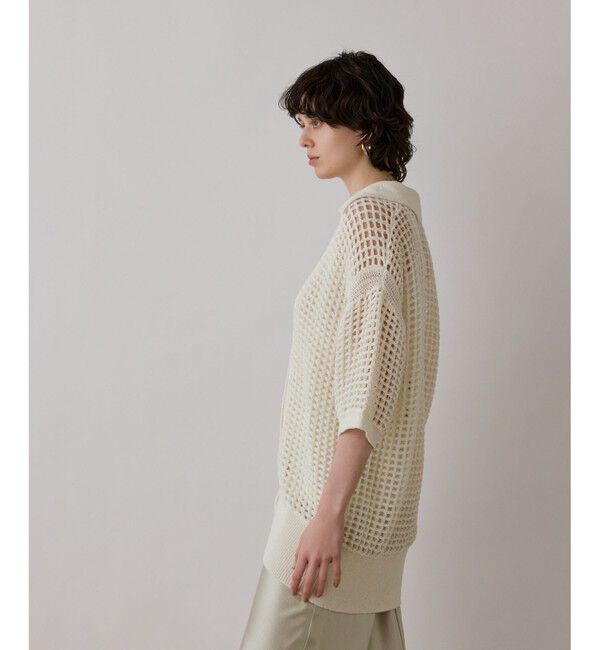 GRACE CONTINENTAL「メッシュスキッパーニットカーディガン」|カーディガン|