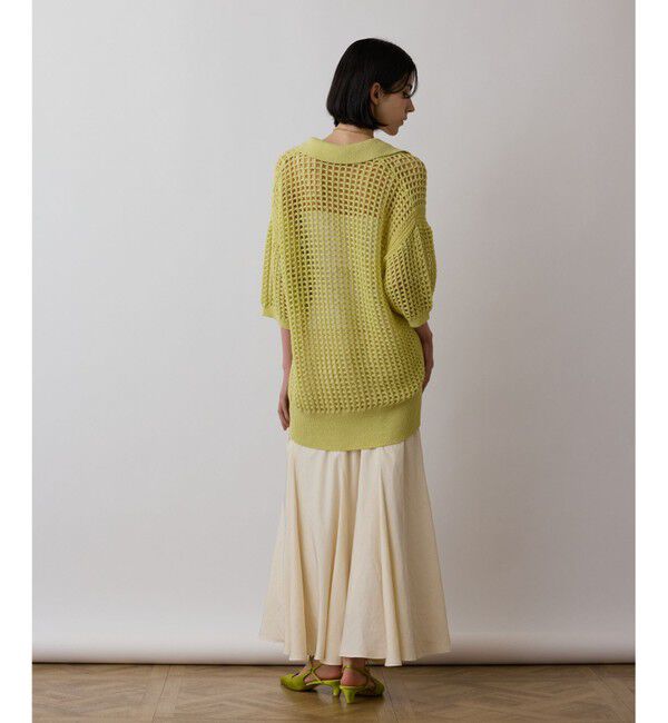 GRACE CONTINENTAL「メッシュスキッパーニットカーディガン」|カーディガン|