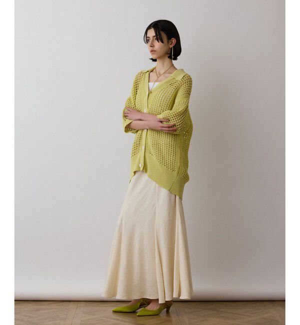 GRACE CONTINENTAL「メッシュスキッパーニットカーディガン」|カーディガン|