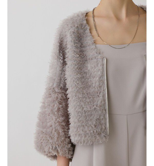 GRACE CONTINENTAL「フラワーチュール刺繍ブルゾン」|ブルゾン・スタジャン|