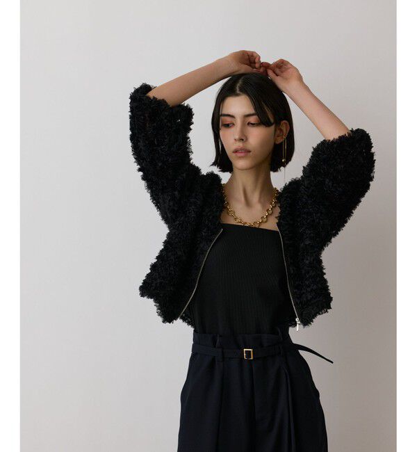 GRACE CONTINENTAL「フラワーチュール刺繍ブルゾン」|ブルゾン・スタジャン|