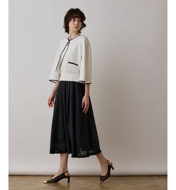 GRACE CONTINENTAL「バイカラースリットニットカーディガン」|カーディガン|