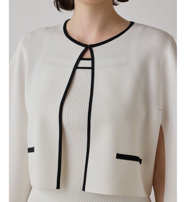 GRACE CONTINENTAL「バイカラースリットニットカーディガン」|カーディガン|