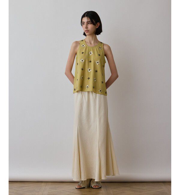 GRACE CONTINENTAL「ビジューノースリーブトップ」|その他|イエロー